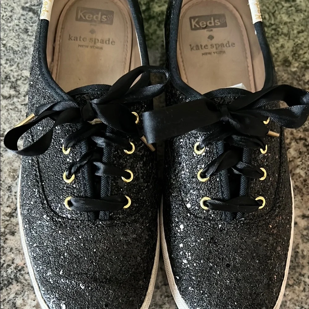 Kate Spade x Keds Black Sparkle Sneakers